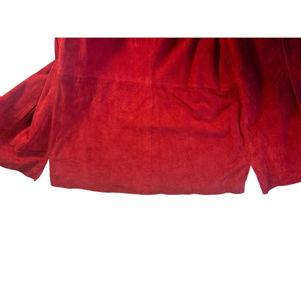 Vintage Red Suede Leather Jacket by Jaclyn Smith Button-Front Womens Size M - Picture 12 of 12